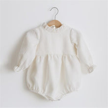 Load image into Gallery viewer, Baby Girl Rompers Solid Color Long Sleeve Baby Clothing Jumpsuits 0-24M 100% Cotton Linen Newborn Baby Girl Clothes