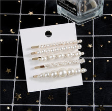 Load image into Gallery viewer, 5 Pieces Pearl Hairpin Women's Fashion Soft Pearl Hairpin Hair Stick Girl Hair Clip Hair Clip Set Hair Accessories Jewellery
