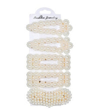 Load image into Gallery viewer, 5 Pieces Pearl Hairpin Women's Fashion Soft Pearl Hairpin Hair Stick Girl Hair Clip Hair Clip Set Hair Accessories Jewellery