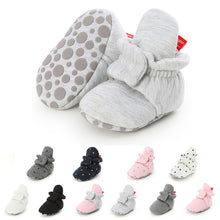 Load image into Gallery viewer, Baby Boy Girl Socks Toddler Shoes Solid Prewalkers Booties Cotton Winter Soft Anti-slip Warm Newborn Infant Crib Shoes Moccasins