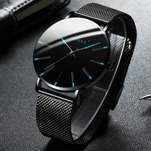 Load image into Gallery viewer, 2020 Minimalist Men's Fashion Ultra Thin Watches Simple Men Business Stainless Steel Mesh Belt Quartz Watch Relogio Masculino