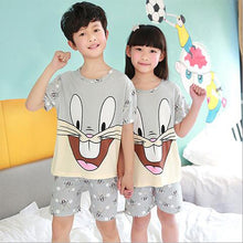 Load image into Gallery viewer, 2020 children pajamas set kids baby girl boys cartoon casual clothing costume short sleeve children sleepwear pajamas sets