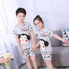 Load image into Gallery viewer, 2020 children pajamas set kids baby girl boys cartoon casual clothing costume short sleeve children sleepwear pajamas sets