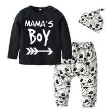 Load image into Gallery viewer, 3 Pcs Newborn Baby Boys Clothes Set Cloud Print Cotton Long Sleeve T-Shirt+Casual Solid Color Pant+Hat Infant Clothing Outfits