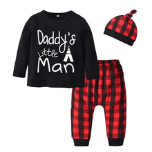 Load image into Gallery viewer, 3 Pcs Newborn Baby Boys Clothes Set Cloud Print Cotton Long Sleeve T-Shirt+Casual Solid Color Pant+Hat Infant Clothing Outfits