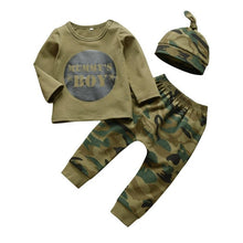Load image into Gallery viewer, 3 Pcs Newborn Baby Boys Clothes Set Cloud Print Cotton Long Sleeve T-Shirt+Casual Solid Color Pant+Hat Infant Clothing Outfits