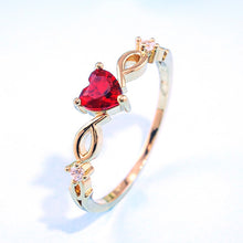 Load image into Gallery viewer, Huitan Simple Heart Ring For Women Female Cute Finger Rings Romantic Birthday Gift For Girlfriend Fashion Zircon Stone Jewelry