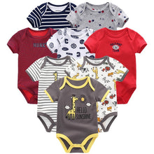 Load image into Gallery viewer, Baby Clothes 8Pcs/lots Unisex Newborn Boy&Girl Rompers roupas de bebes Cotton Baby Toddler Jumpsuits Short Sleeve Baby Clothing