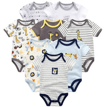 Load image into Gallery viewer, Baby Clothes 8Pcs/lots Unisex Newborn Boy&Girl Rompers roupas de bebes Cotton Baby Toddler Jumpsuits Short Sleeve Baby Clothing