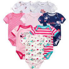 Load image into Gallery viewer, Baby Clothes 8Pcs/lots Unisex Newborn Boy&Girl Rompers roupas de bebes Cotton Baby Toddler Jumpsuits Short Sleeve Baby Clothing
