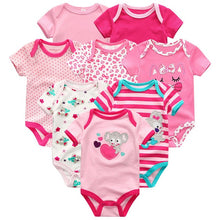 Load image into Gallery viewer, Baby Clothes 8Pcs/lots Unisex Newborn Boy&Girl Rompers roupas de bebes Cotton Baby Toddler Jumpsuits Short Sleeve Baby Clothing