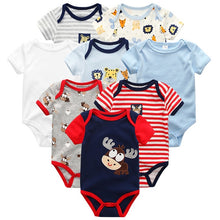 Load image into Gallery viewer, Baby Clothes 8Pcs/lots Unisex Newborn Boy&Girl Rompers roupas de bebes Cotton Baby Toddler Jumpsuits Short Sleeve Baby Clothing