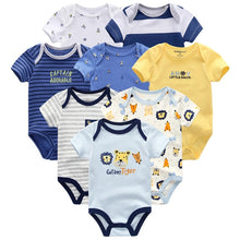 Load image into Gallery viewer, Baby Clothes 8Pcs/lots Unisex Newborn Boy&Girl Rompers roupas de bebes Cotton Baby Toddler Jumpsuits Short Sleeve Baby Clothing