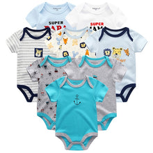 Load image into Gallery viewer, Baby Clothes 8Pcs/lots Unisex Newborn Boy&Girl Rompers roupas de bebes Cotton Baby Toddler Jumpsuits Short Sleeve Baby Clothing