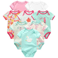 Load image into Gallery viewer, Baby Clothes 8Pcs/lots Unisex Newborn Boy&Girl Rompers roupas de bebes Cotton Baby Toddler Jumpsuits Short Sleeve Baby Clothing