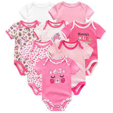 Load image into Gallery viewer, Baby Clothes 8Pcs/lots Unisex Newborn Boy&Girl Rompers roupas de bebes Cotton Baby Toddler Jumpsuits Short Sleeve Baby Clothing