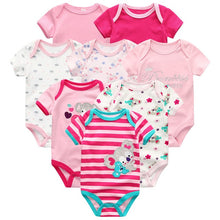 Load image into Gallery viewer, Baby Clothes 8Pcs/lots Unisex Newborn Boy&Girl Rompers roupas de bebes Cotton Baby Toddler Jumpsuits Short Sleeve Baby Clothing