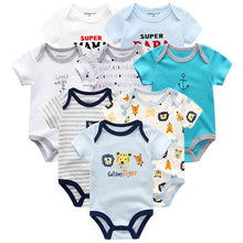 Load image into Gallery viewer, Baby Clothes 8Pcs/lots Unisex Newborn Boy&Girl Rompers roupas de bebes Cotton Baby Toddler Jumpsuits Short Sleeve Baby Clothing