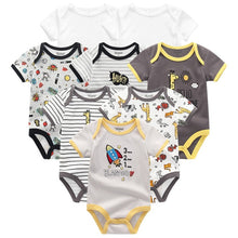 Load image into Gallery viewer, Baby Clothes 8Pcs/lots Unisex Newborn Boy&Girl Rompers roupas de bebes Cotton Baby Toddler Jumpsuits Short Sleeve Baby Clothing