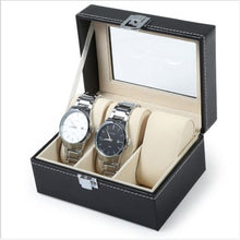 Load image into Gallery viewer, Grids Watch Box PU Leather Watch Case Holder Organizer With Lock for Quartz Watches Jewelry Boxes Display Best Gift