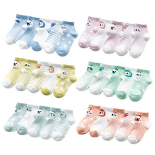 Load image into Gallery viewer, Cotton Baby Girls Socks Thin Summer Breathable Mesh Kids Toddler Socks Cute Cartoon Children Socks Infant Clothing 5Pairs/lot