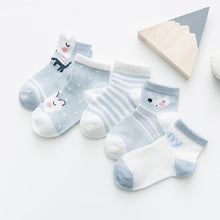 Load image into Gallery viewer, Cotton Baby Girls Socks Thin Summer Breathable Mesh Kids Toddler Socks Cute Cartoon Children Socks Infant Clothing 5Pairs/lot