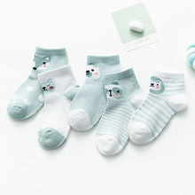 Load image into Gallery viewer, Cotton Baby Girls Socks Thin Summer Breathable Mesh Kids Toddler Socks Cute Cartoon Children Socks Infant Clothing 5Pairs/lot