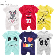 Load image into Gallery viewer, 2020 Cheap cotton Baby romper Short Sleeve baby clothing One Piece Summer Unisex Baby Clothes girl and boy jumpsuits Giraffe