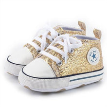 Load image into Gallery viewer, Baby Canvas Classic Sports Sneakers Newborn Baby Boys Girls Print Star First Walkers Shoes Infant Toddler Anti-slip Baby Shoes