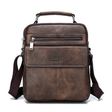 Load image into Gallery viewer, JEEP BULUO Brand Men's Crossbody Shoulder Bags High quality Tote Fashion Business Man Messenger Bag Big Size Split Leather Bags