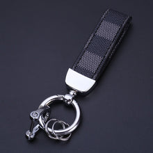 Load image into Gallery viewer, Luxury Genuine Leather Lanyard Keychain Men Women Square Pattern Gunmetal Buckle Car Key Ring Holder Jewelry Gift Chaveiro