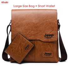 Load image into Gallery viewer, JEEP BULUO Man's Bag 2PC/Set Men Leather Messenger Shoulder Bags Business Crossbody Casual Bags Famous Brand Male Drop Shipping