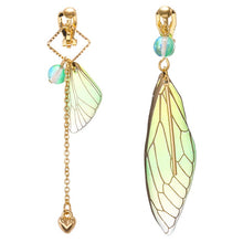 Load image into Gallery viewer, Korea Style Asymmetrical Fresh Enamel blue Star Moon Planet Circle Clip on Earrings Non Pierced For Girl Women Party Gift
