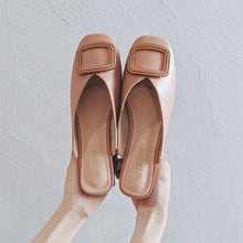 Load image into Gallery viewer, Designer Women Pumps Slippers Slip on Mules Low Heel Casual Shoes British Wooden Block Heels Summer Pumps Footwear