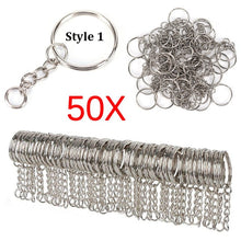 Load image into Gallery viewer, 10/50pcs Polished Silver Blank Keyrings Keychains Split Rings Keyfob Pendant Holder Ring Home DIY Jewelry Accessories