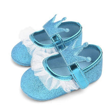 Load image into Gallery viewer, Baby Shoes Newborn PU Bow Cute Crown Non-slip Soft Bottom Baby Girl Shoes First Walker Fashion Princess Shoes