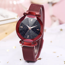 Load image into Gallery viewer, Galaxy Ladies Watch Hot Fashion Starry Sky Convex Glass Quartz Mesh With Magnetic Buckle Ladies Watch reloj mujer часы женские