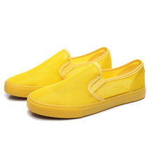 Load image into Gallery viewer, Mesh Breathable Man Shoes 2020 Summer Cool Comfortable Canvas Shoes Men Sneakers Mango Yellow Slip on Loafers 39-44 Gumshoe Male
