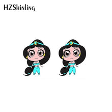 Load image into Gallery viewer, 2019 New Princess Acrylic Earring Funny Shrink Dinks Earring Epoxy Cute Girl Stud Earrings