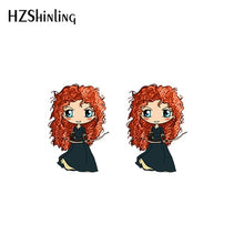 Load image into Gallery viewer, 2019 New Princess Acrylic Earring Funny Shrink Dinks Earring Epoxy Cute Girl Stud Earrings