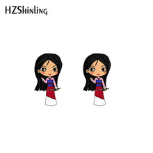 Load image into Gallery viewer, 2019 New Princess Acrylic Earring Funny Shrink Dinks Earring Epoxy Cute Girl Stud Earrings