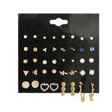 Load image into Gallery viewer, 2020 New Statement Mixed Crystal Rhinestone Pearl Stud Earrings For Women Trendy Resin Flower Heart Shape Wedding Earrings Gift