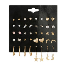 Load image into Gallery viewer, 2020 New Statement Mixed Crystal Rhinestone Pearl Stud Earrings For Women Trendy Resin Flower Heart Shape Wedding Earrings Gift