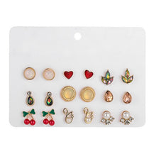 Load image into Gallery viewer, 2020 New Statement Mixed Crystal Rhinestone Pearl Stud Earrings For Women Trendy Resin Flower Heart Shape Wedding Earrings Gift