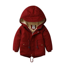 Load image into Gallery viewer, Children Winter Fleece Outdoor Jackets for Boys Hooded Warm Kids Boy Outerwear Windbreaker Autumn Casual Baby Boy Coats Clothing