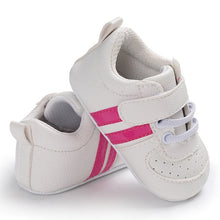 Load image into Gallery viewer, 2020 Baby Shoes Newborn Boys Girls Two Striped First Walkers Kids Toddlers Lace Up PU Leather Soft Soles Sneakers 0-18 Months