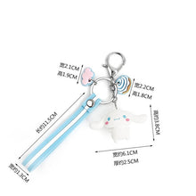 Load image into Gallery viewer, Cute Kuromi keychain Melody Kitty Cinnamoroll Key chain for Women girls Kawaii Cartoon Frog Pudding Dog Penguin key Bag Pendant