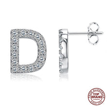 Load image into Gallery viewer, INALIS 5A Cubic Zirconia Alphabet Earrings For Women Platinum Color Stud Earrings 26 Geometric English Letters Fashion Jewelry