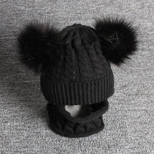 Load image into Gallery viewer, Children Winter Infant Newborn Kids Baby Wool Knitted Hat Cap Beanie With Two Double Pom Pom Beanie For Cute Boys Girl 1-3Years