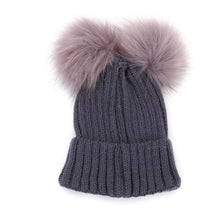 Load image into Gallery viewer, Children Winter Infant Newborn Kids Baby Wool Knitted Hat Cap Beanie With Two Double Pom Pom Beanie For Cute Boys Girl 1-3Years